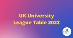 UK university league table 2022