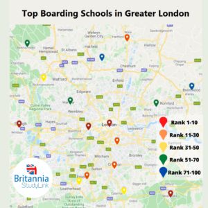 UK Boarding Schools Greater London Map