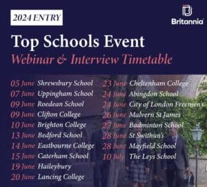 top schools event britannia schedule